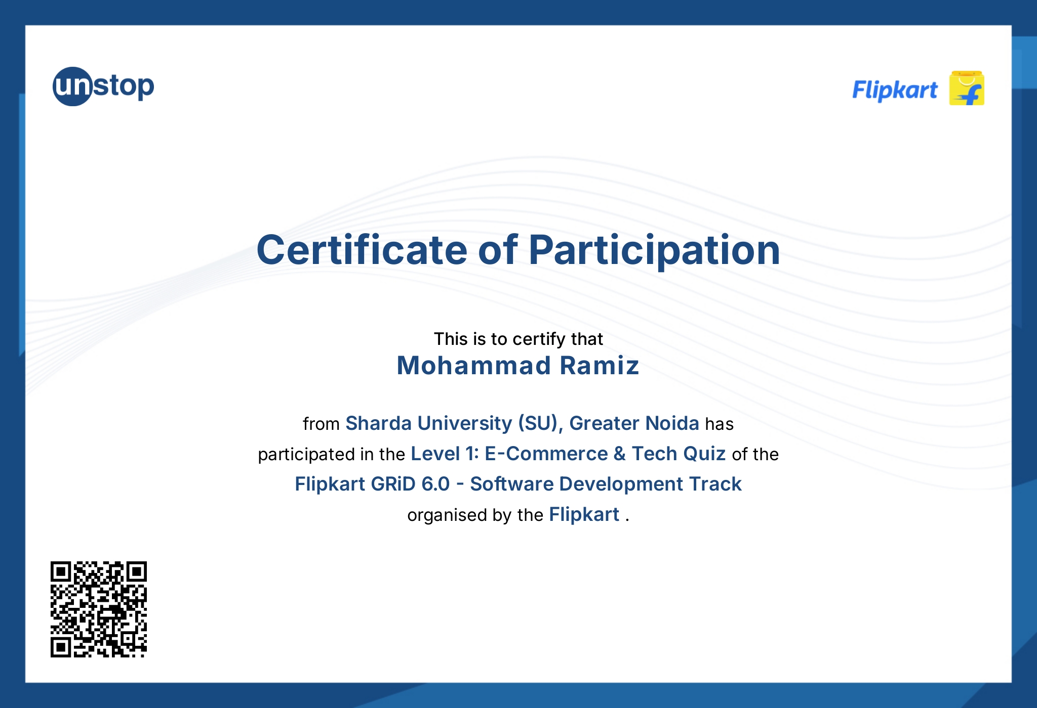 Certificate of Participation