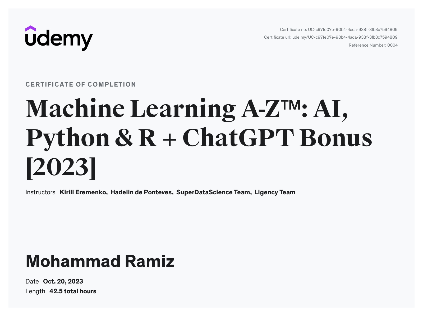 Machine Learning A-Z